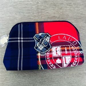 Estée Lauder Plaid Preppy Cosmetic Makeup Bag Zipper Pouch